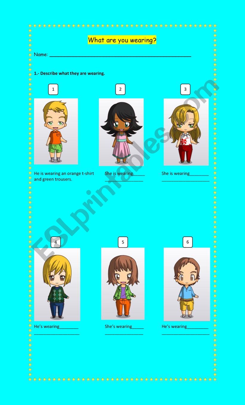 What are you wearing? worksheet