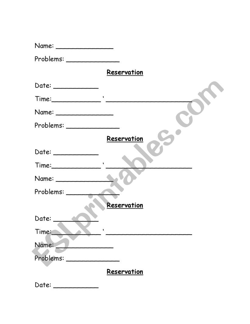 Doctor�s Appointment Sheet worksheet