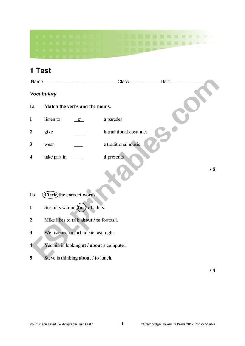 food worksheet