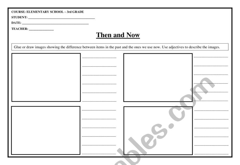 Then and Now worksheet