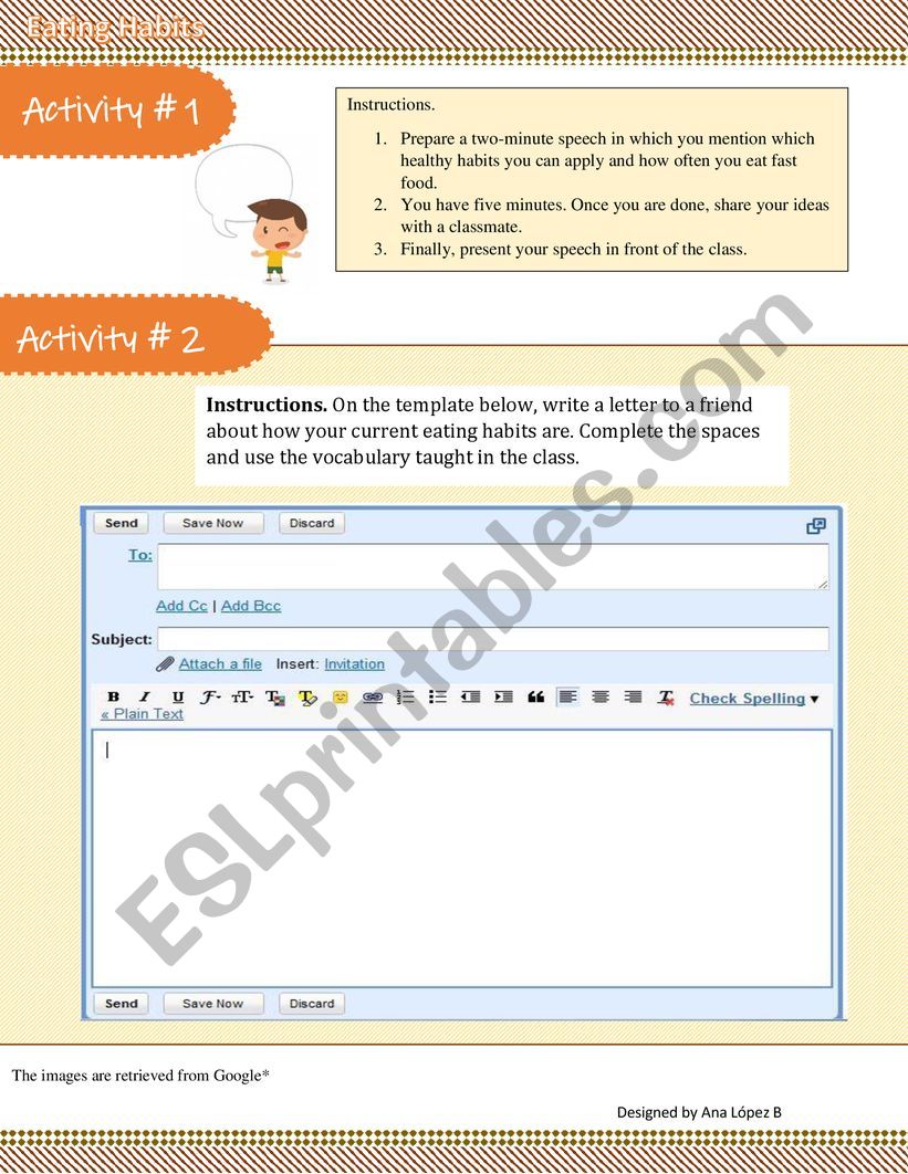 Eating Habits worksheet