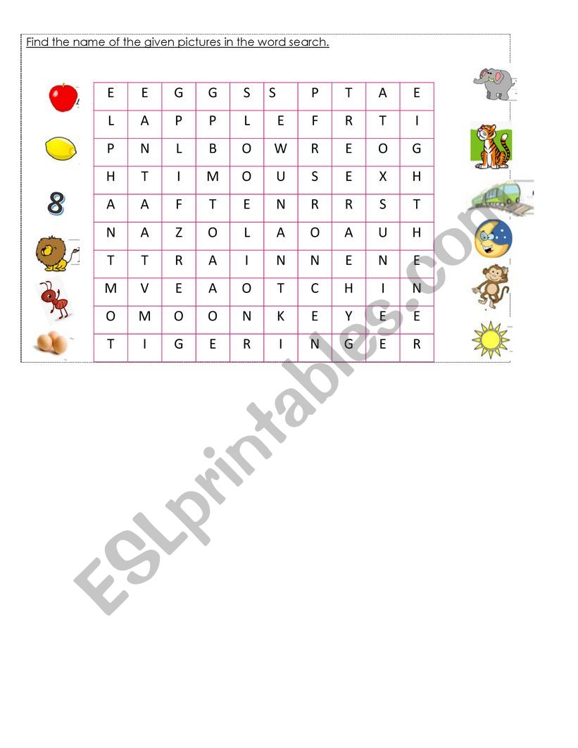 word search  worksheet