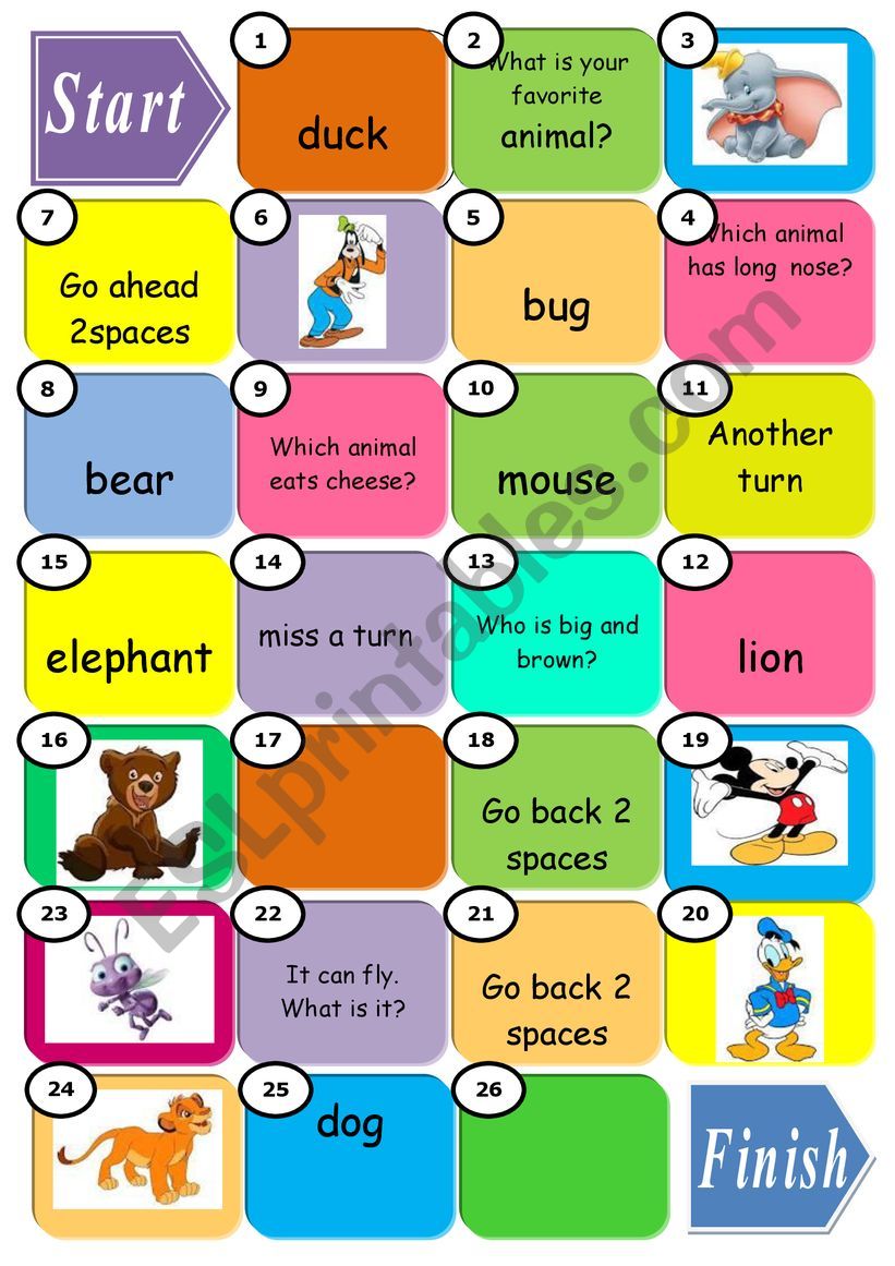 Disney World and Animals worksheet