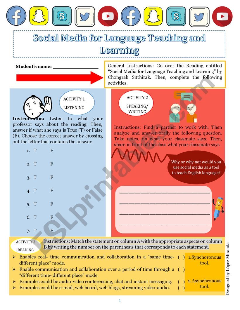 Teaching Online  worksheet