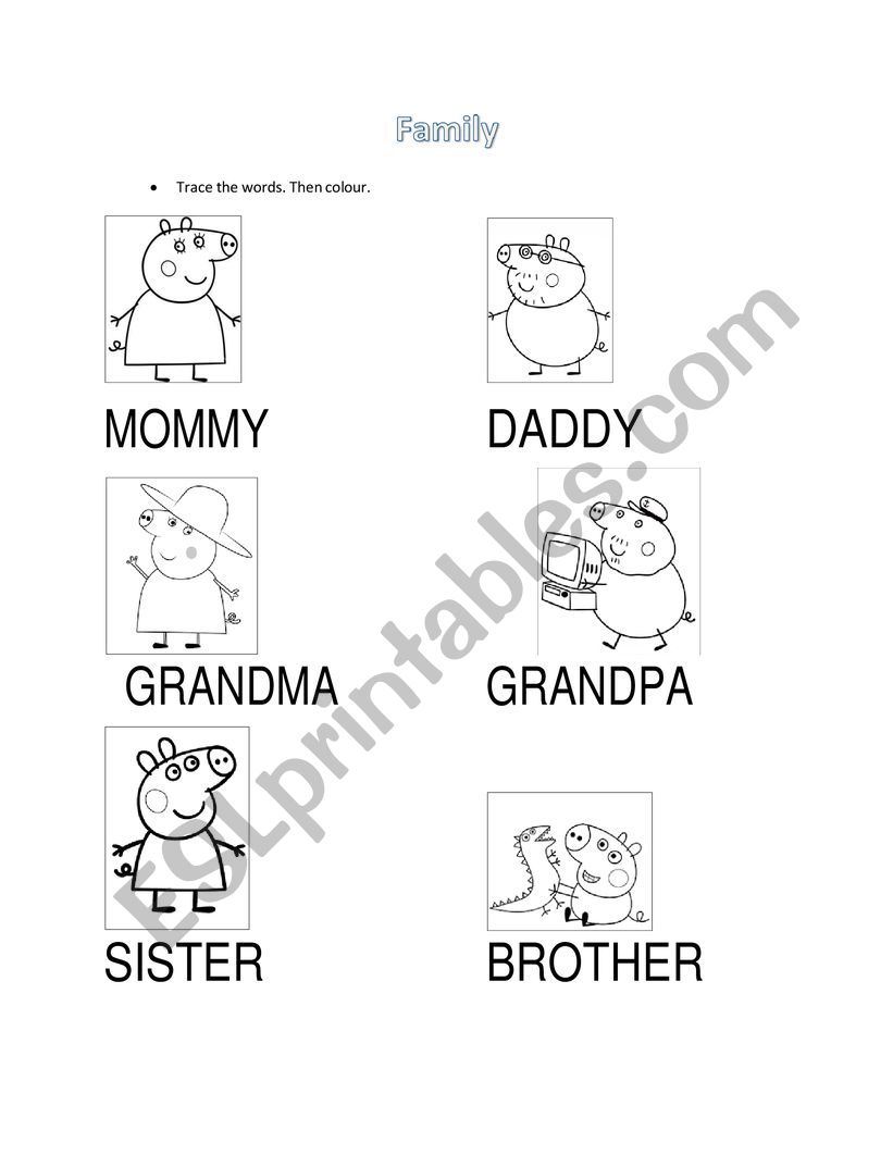 family members worksheet