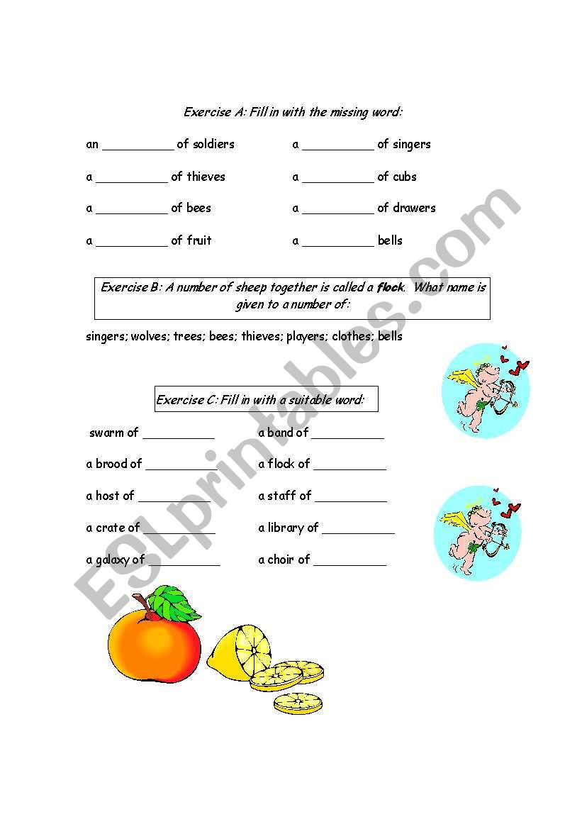 collective nouns worksheet