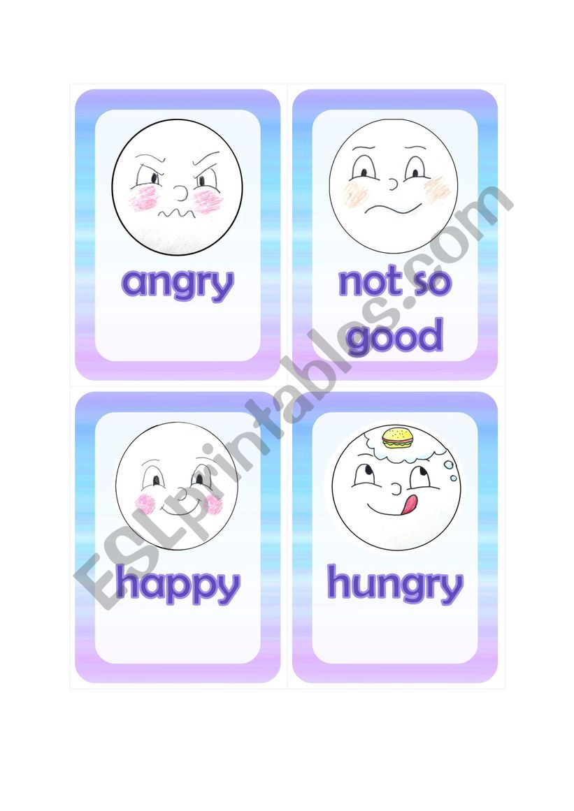 Feelings flashcards worksheet