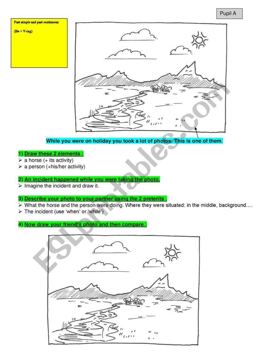 Summer memories - Pairwork worksheet