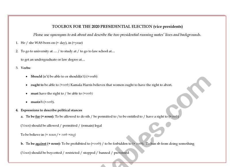 2020 Presidential election: Vice Presidential candidates