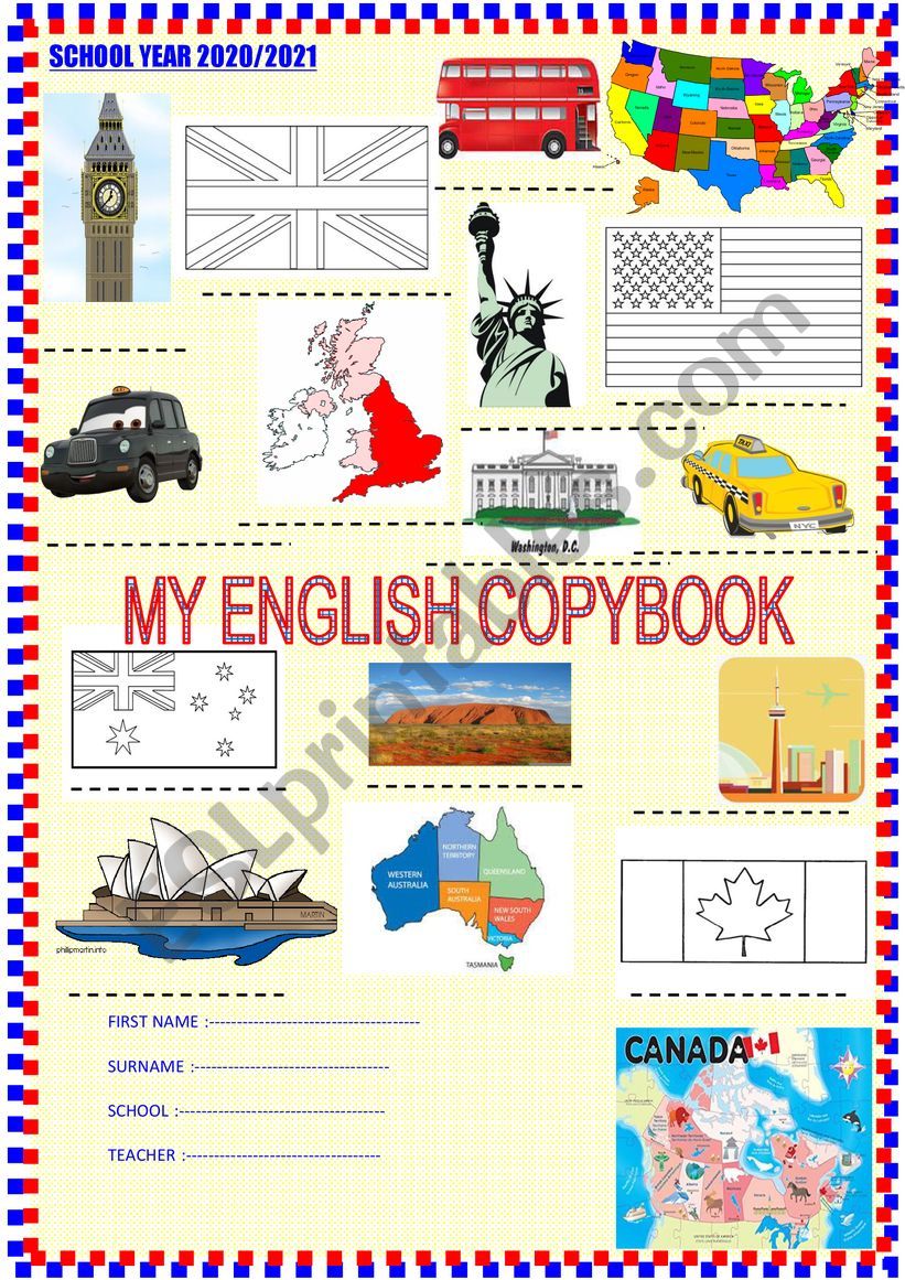 Copybook cover with task new updated