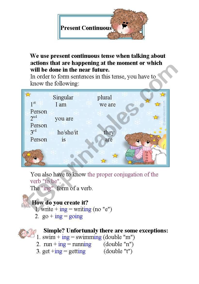 Present Continuous worksheet