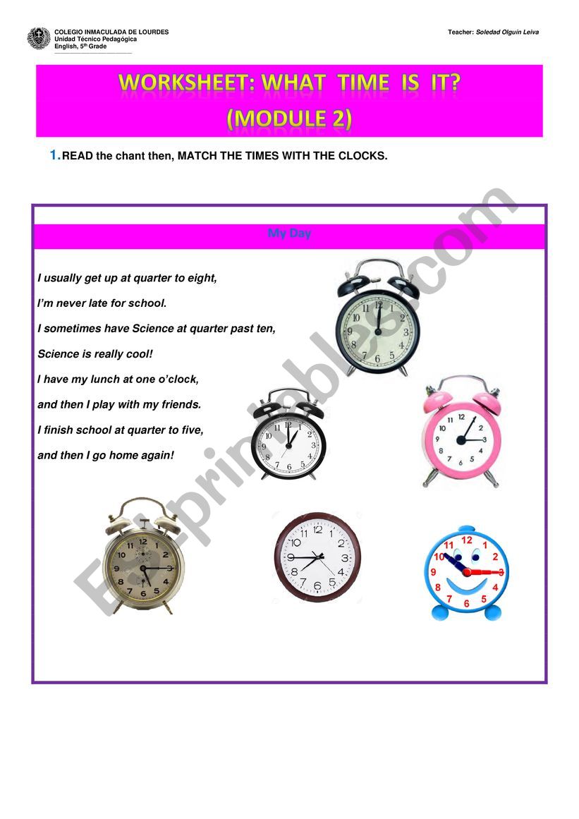 What time is it? worksheet