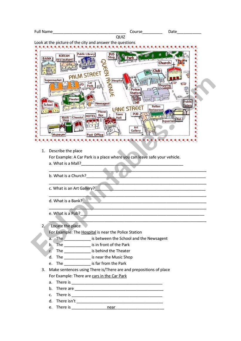 City Quiz worksheet