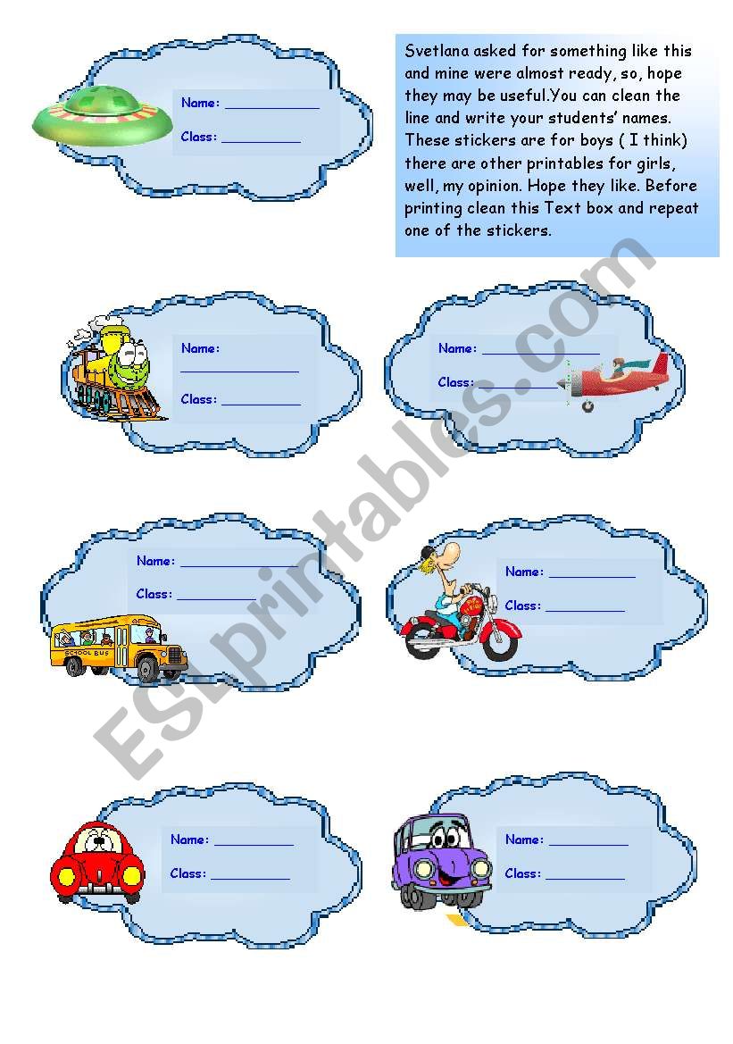 Svetlanas stickers Part2  /2 worksheet