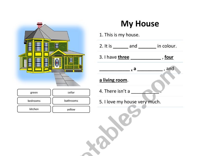 My House worksheet