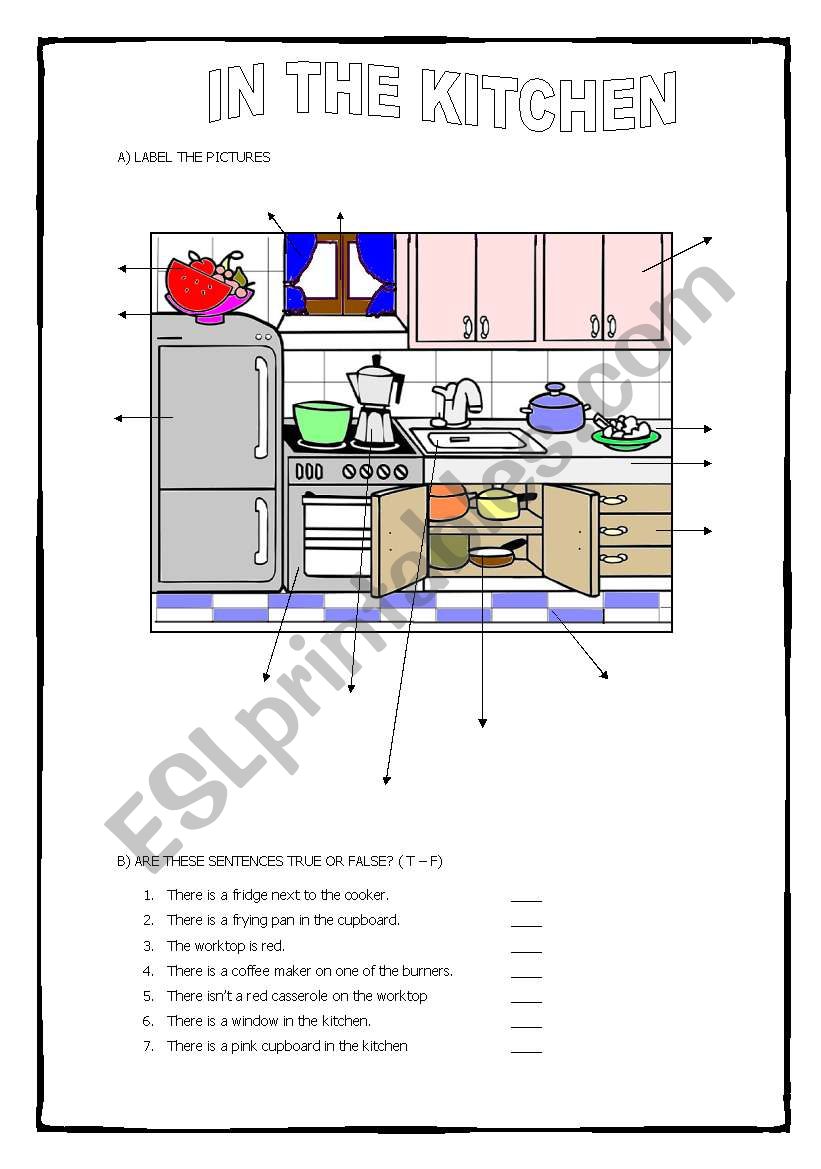 IN THE KITCHEN worksheet