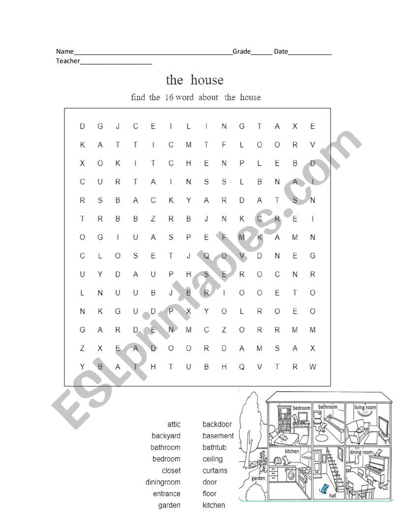The houses part worksheet