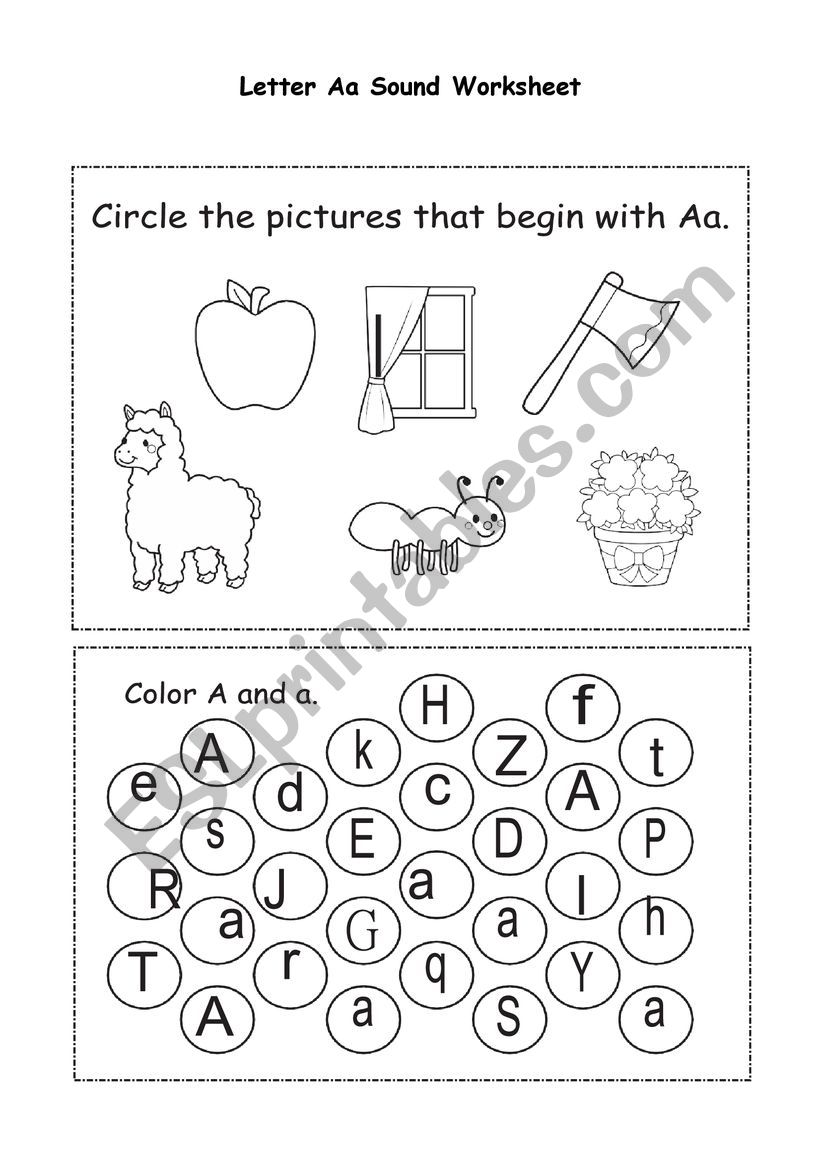 Letter Aa Sound Worksheet worksheet