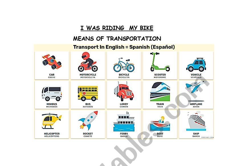 I WAS RIDING MY BIKE worksheet