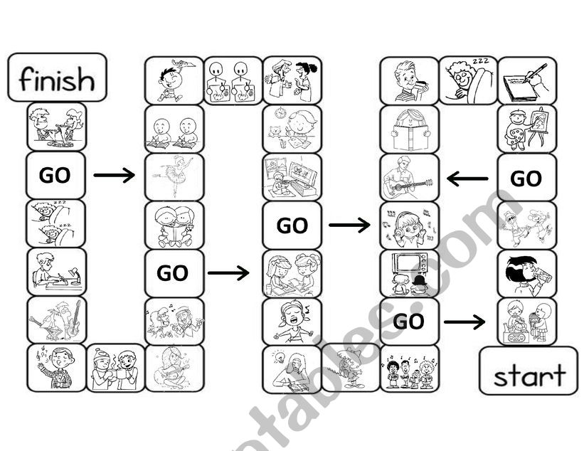 PRESENT CONTINUOUS BOARD GAME worksheet