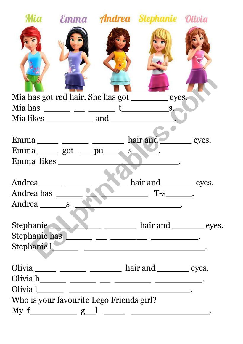 Lego Friends - have/has got, like/likes