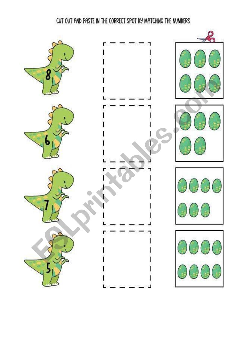 DINO NUMBERS worksheet