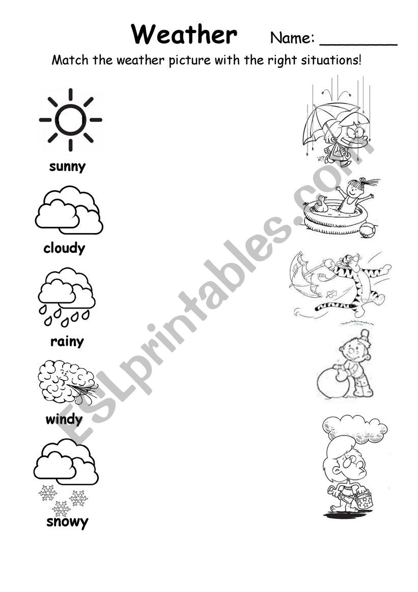 weather match worksheet