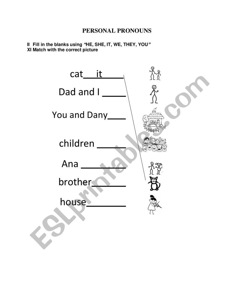 PERSONAL PRONOUN AND VERB TO BE