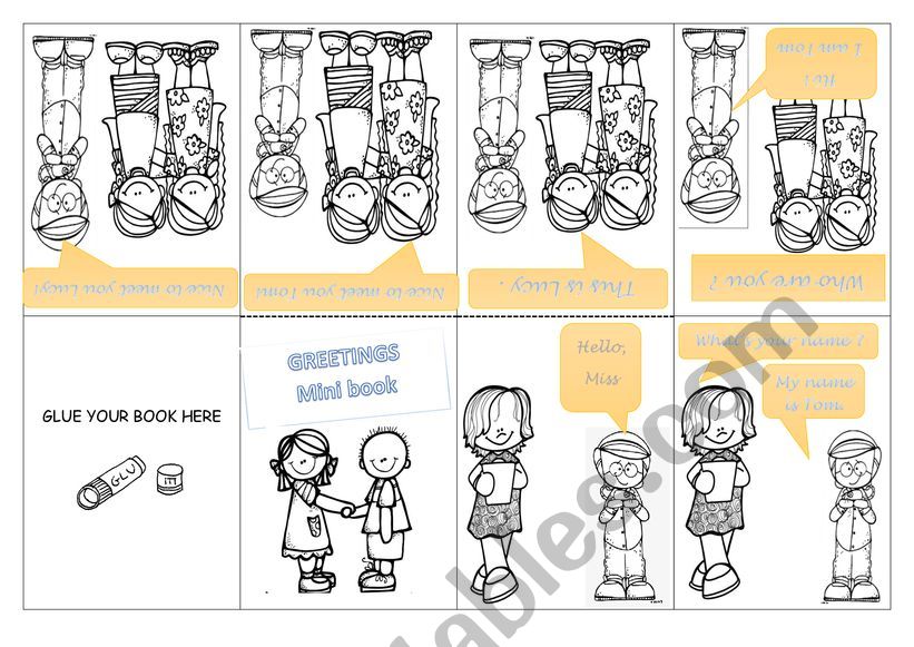 Greetings mini book worksheet