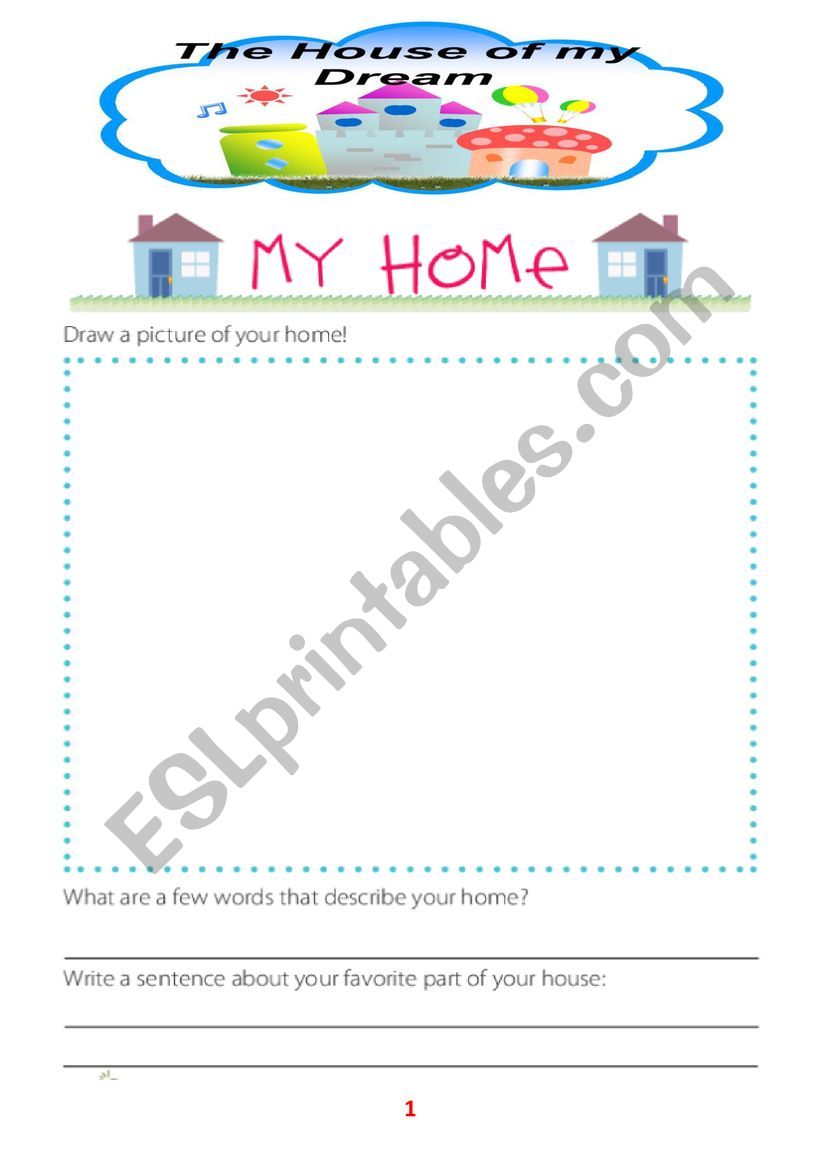 My dream house worksheet