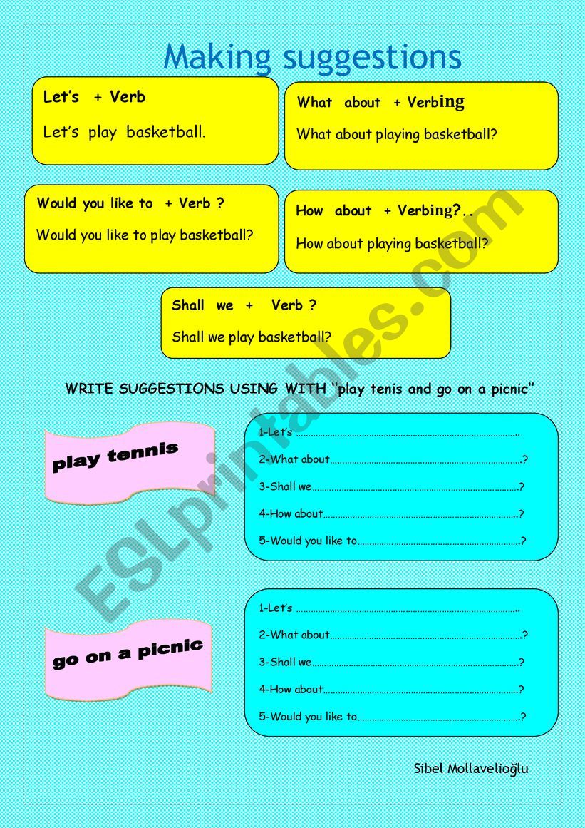 Making suggestions worksheet