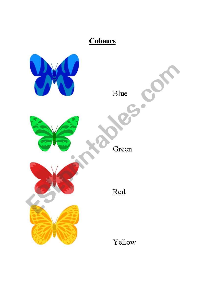 Colours worksheet