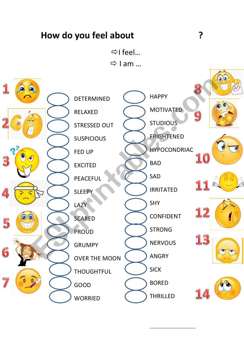 Feelings worksheet