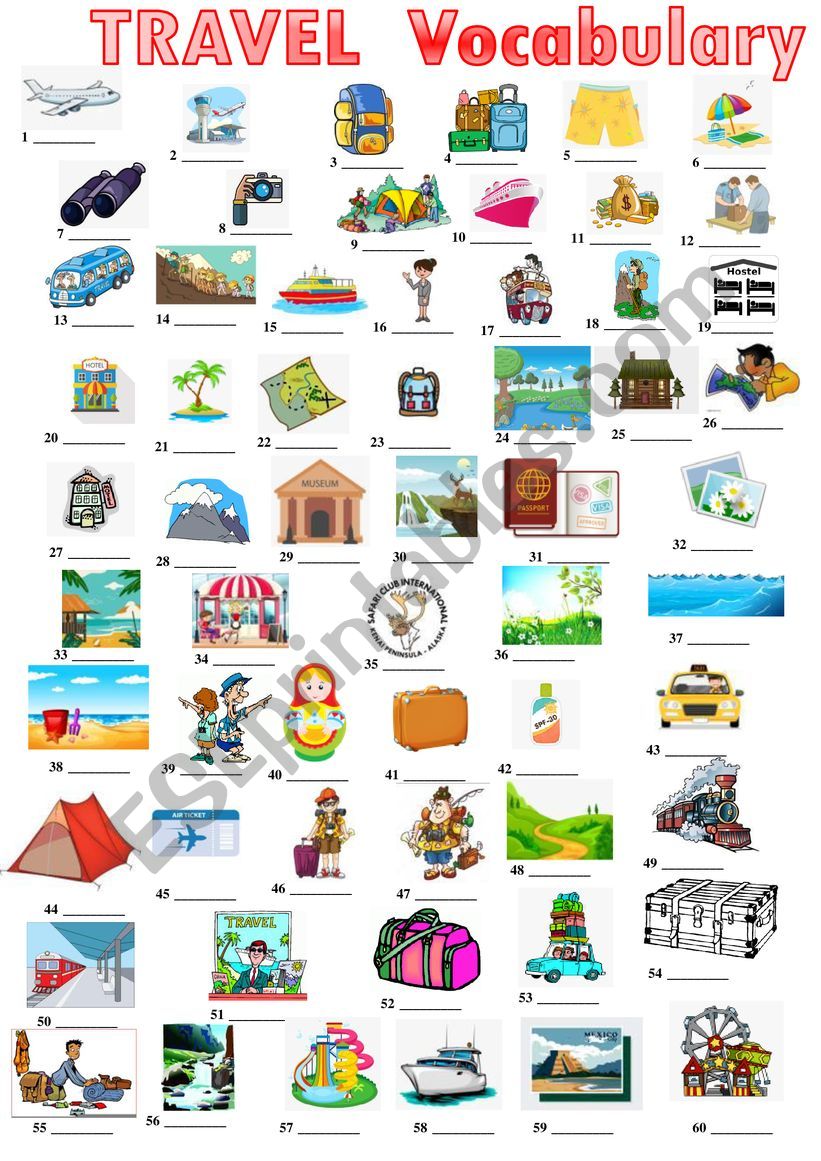 travel vocabulary pictures