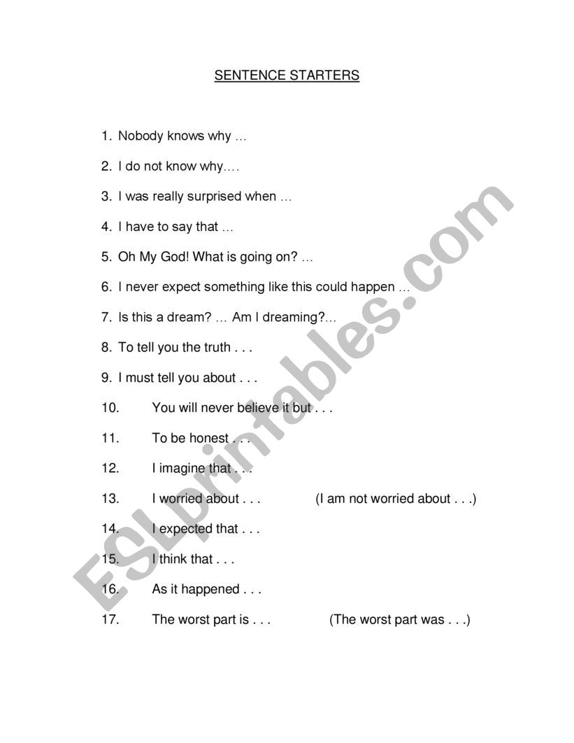 sentence-starters-esl-worksheet-by-chanc001