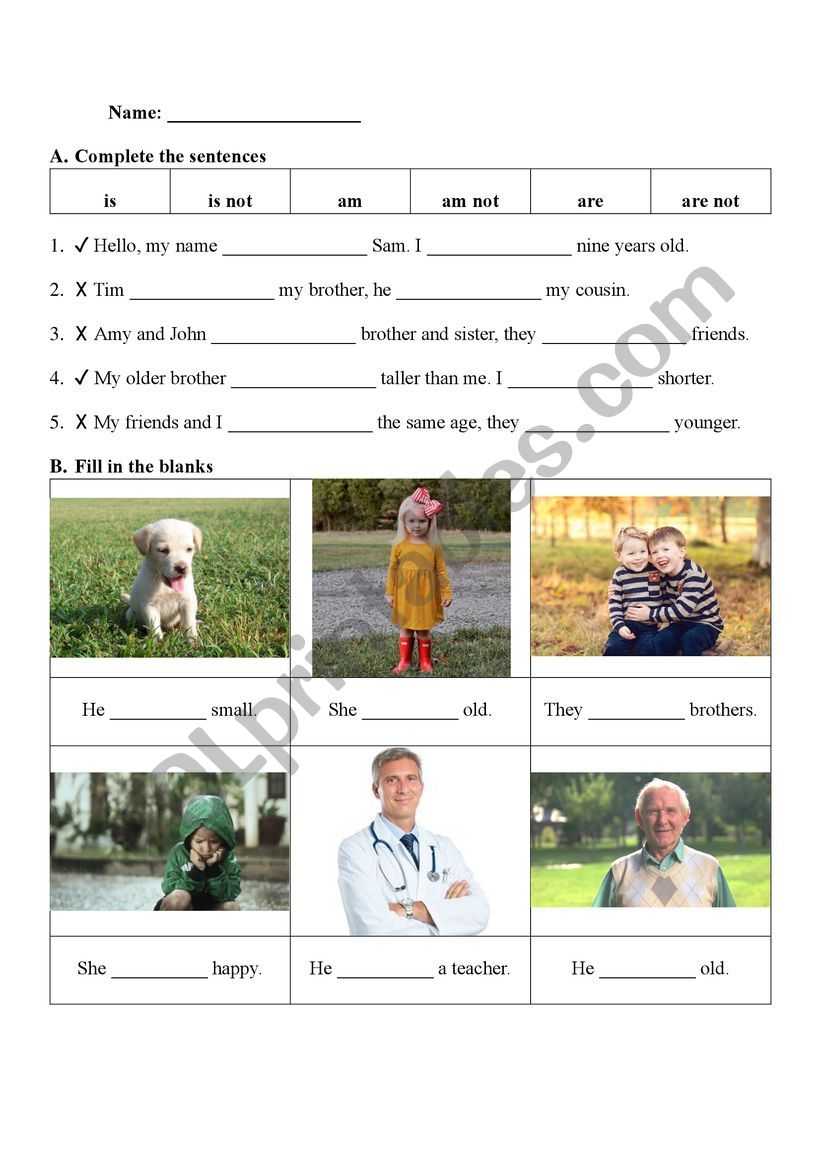 Verb To Be worksheet