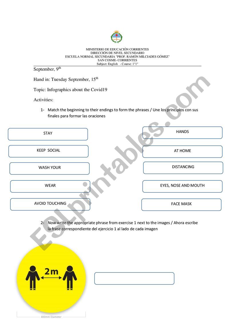 Covid19 new habits worksheet