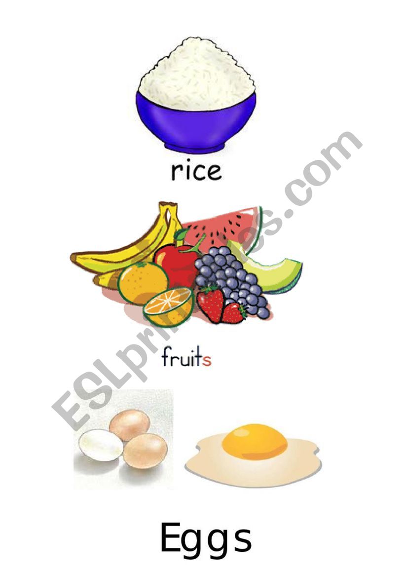 food flascard 2 worksheet