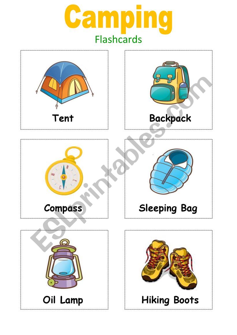 Camping Flashcards worksheet