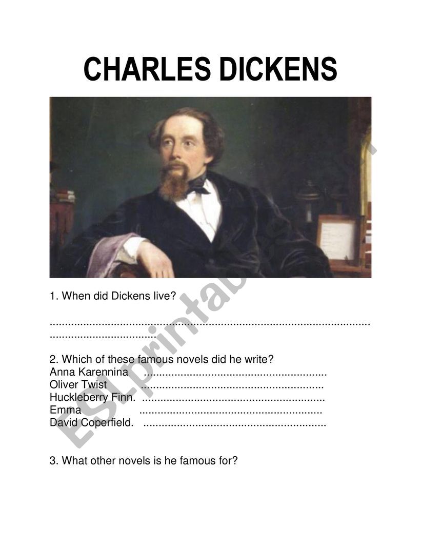 charles dickens biography questions