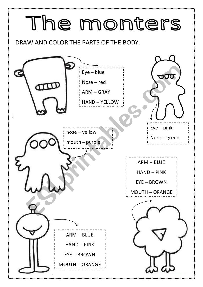 The Monsters worksheet