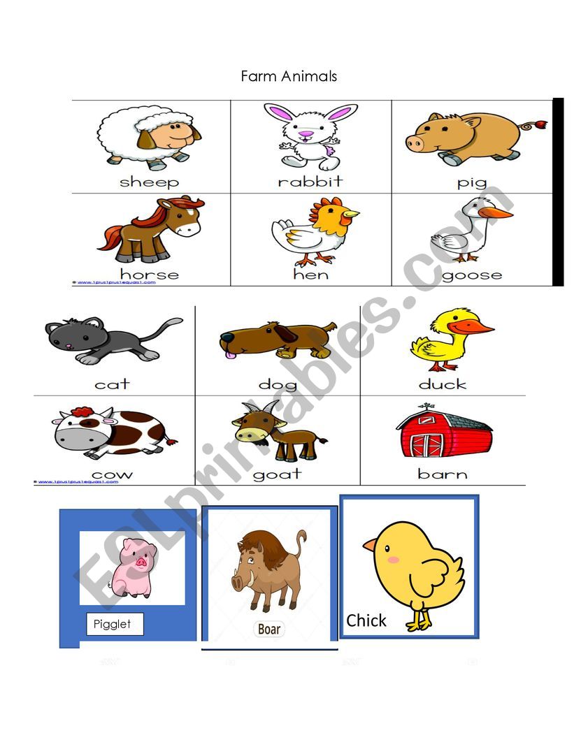 MEMORY FARM ANIMALS GAME worksheet