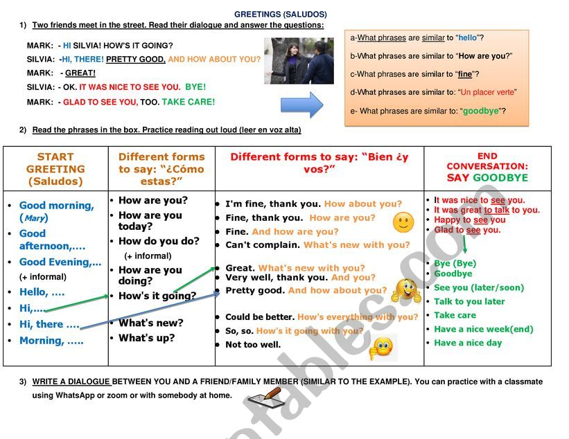 Greetings-vocabulary worksheet