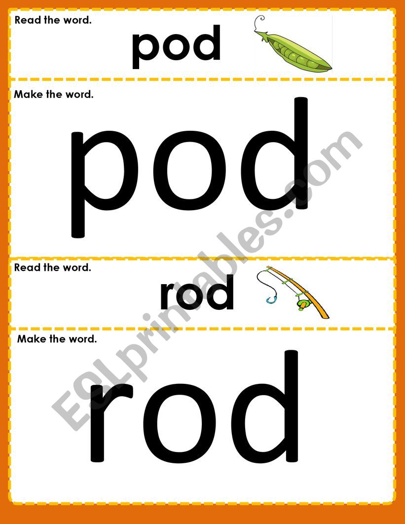 CVC Short O Playdough Mats worksheet