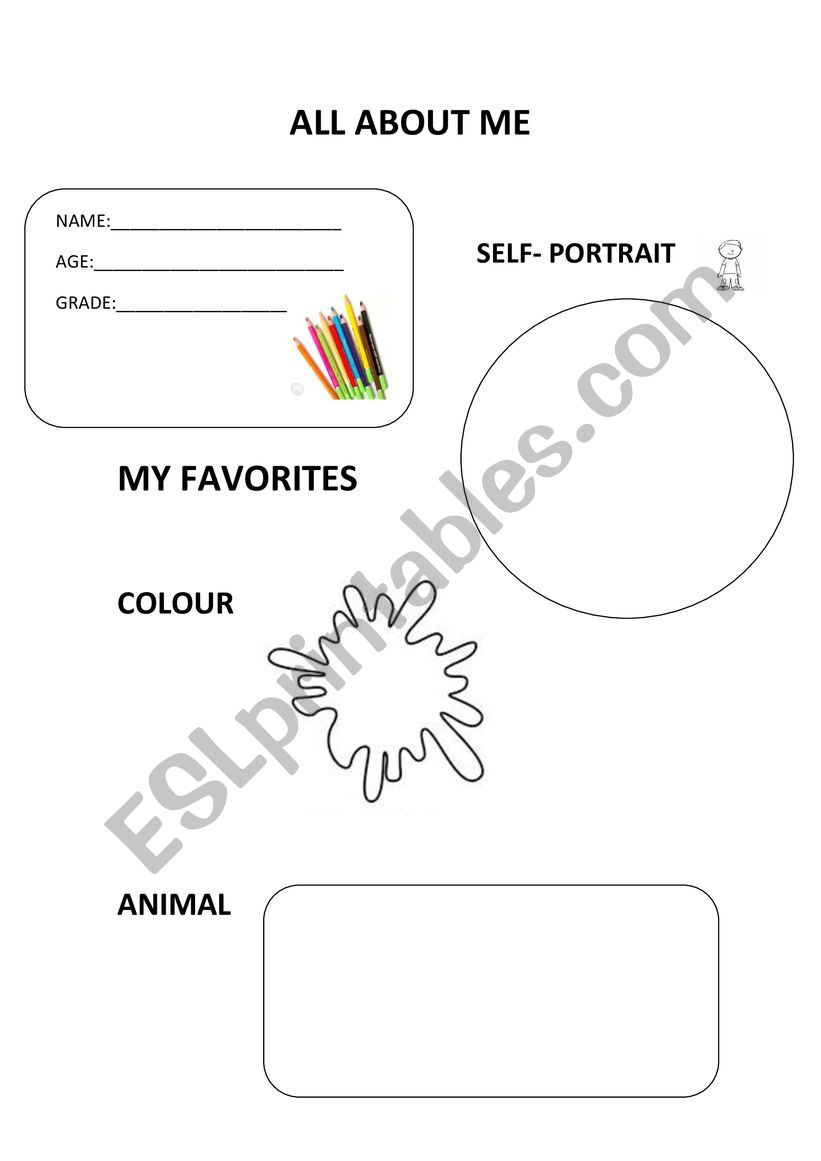 All about me worksheet