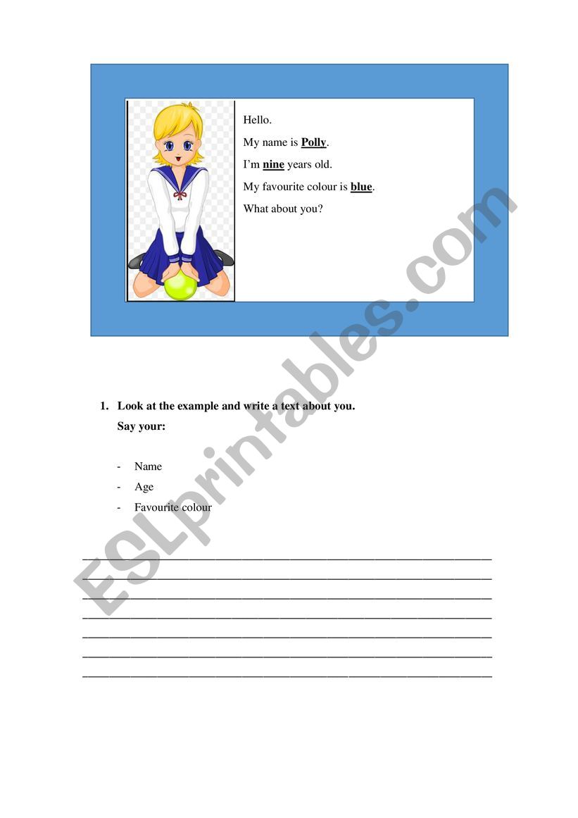 Writing activity worksheet