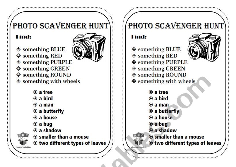 Scavenger Hunt  worksheet