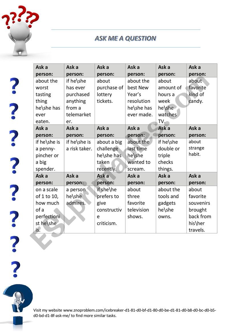 Ask me a question activity part 7 (teaching students how to build a question)