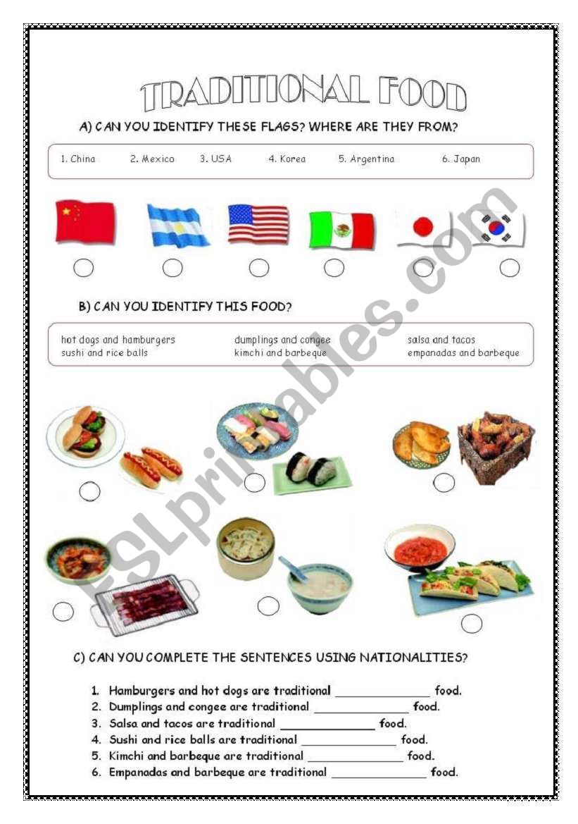 TRADITIONAL FOOD worksheet