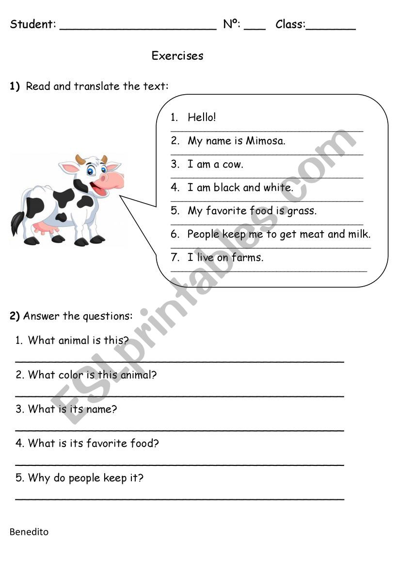 Farm animals worksheet